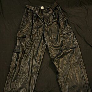 A New Day Wide Leg Leather Cargo Pants (size 12)